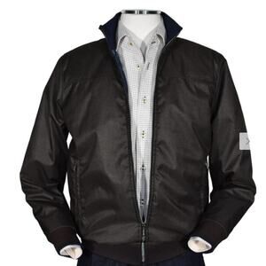 Marcello Dark Brown Mocha Microfiber European Modern Bomber Jacket Size L